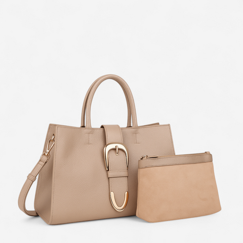 Borsa a spalla Agnès - beige nude