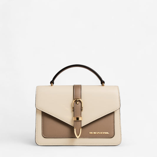Borsa a tracolla Nina - Panna e grigio taupè