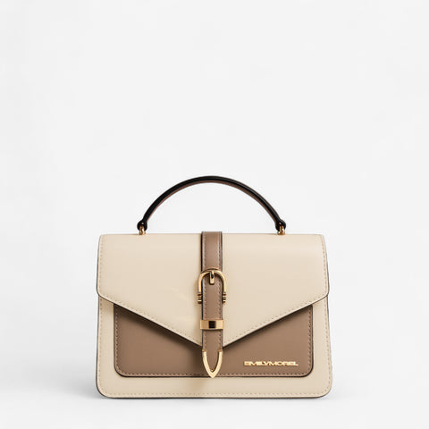 Sac bandoulière Nina - Crème et taupe 