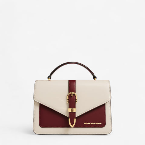 Sac bandoulière Nina - Crème et rouge cerise 