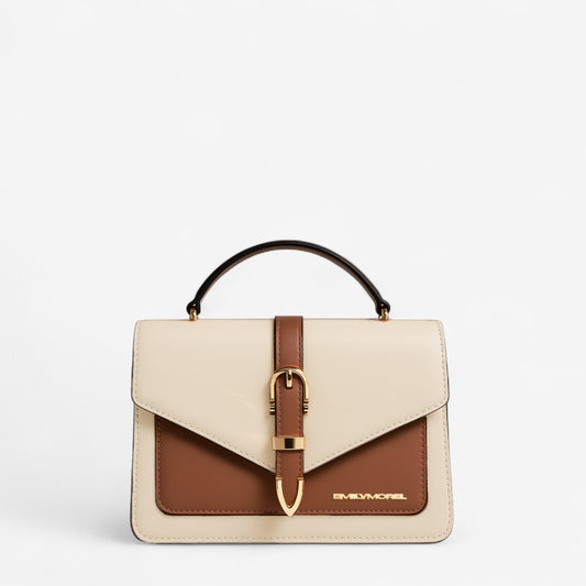 Borsa a tracolla Nina - Panna e marrone cacao