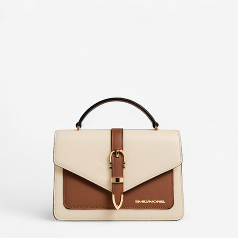 Sac bandoulière Nina - Crème et marron cacao 