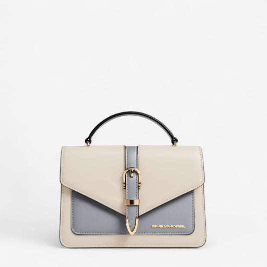 Borsa a tracolla Nina - Panna e grigio perla