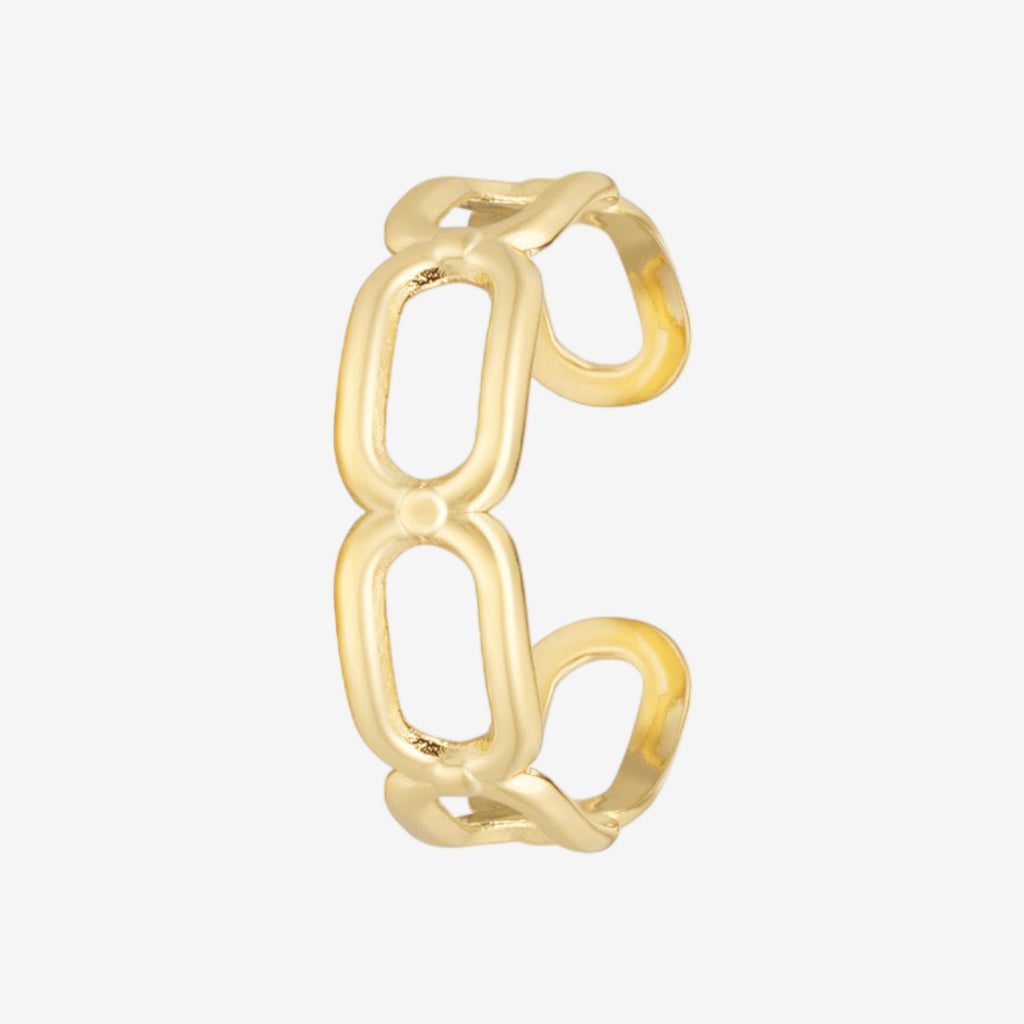 Anello a catena con maglia allungata gold - [Emily_Morel]