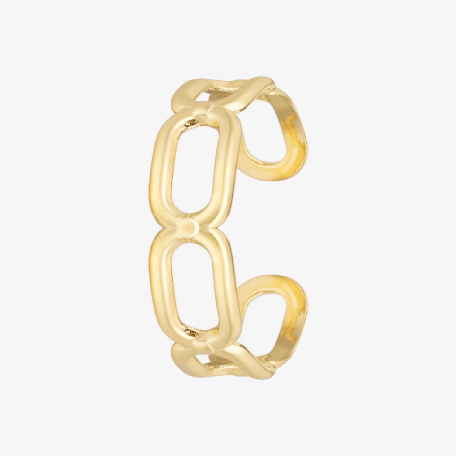 Anello a catena con maglia allungata gold - [Emily_Morel]