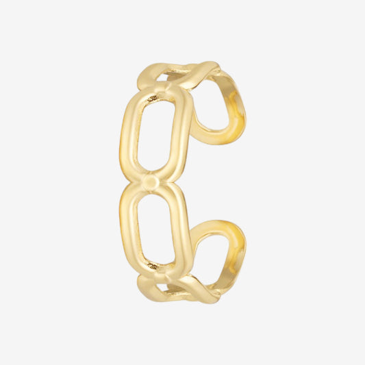 Anello a catena con maglia allungata gold - [Emily_Morel]