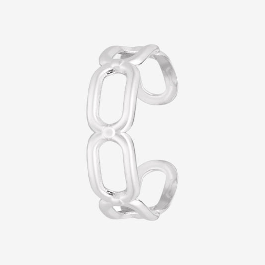 Anello a catena con maglia allungata silver - [Emily_Morel]