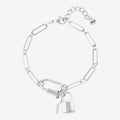 Bracciale a catena con chiave e lucchetto silver - [Emily_Morel]
