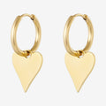 Orecchini a cerchio con cuore sottile gold - [Emily_Morel]