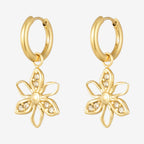 Orecchini con fiore e brillanti gold - [Emily_Morel]