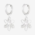 Orecchini con fiore e brillanti silver - [Emily_Morel]
