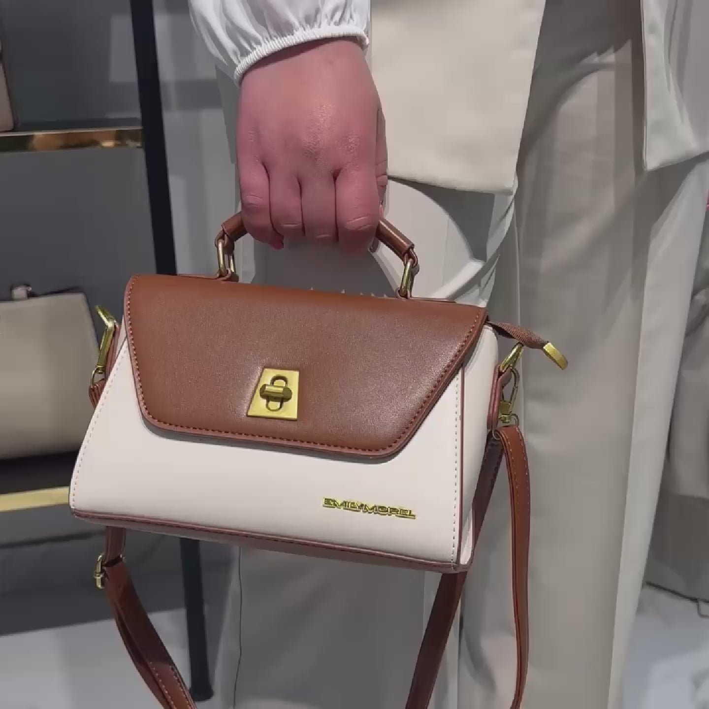 Silvia beige and brown bag
